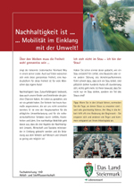 ... Mobilität im Einklang mit der Umwelt! ... Mobilität im Einklang mit der Umwelt!