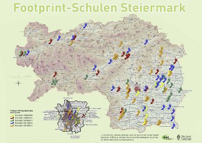 Footprint-Schulen - Stand: Juli 2013. Zum vergrößern auf die Karte klicken