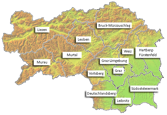 Bezirke der Steiermark